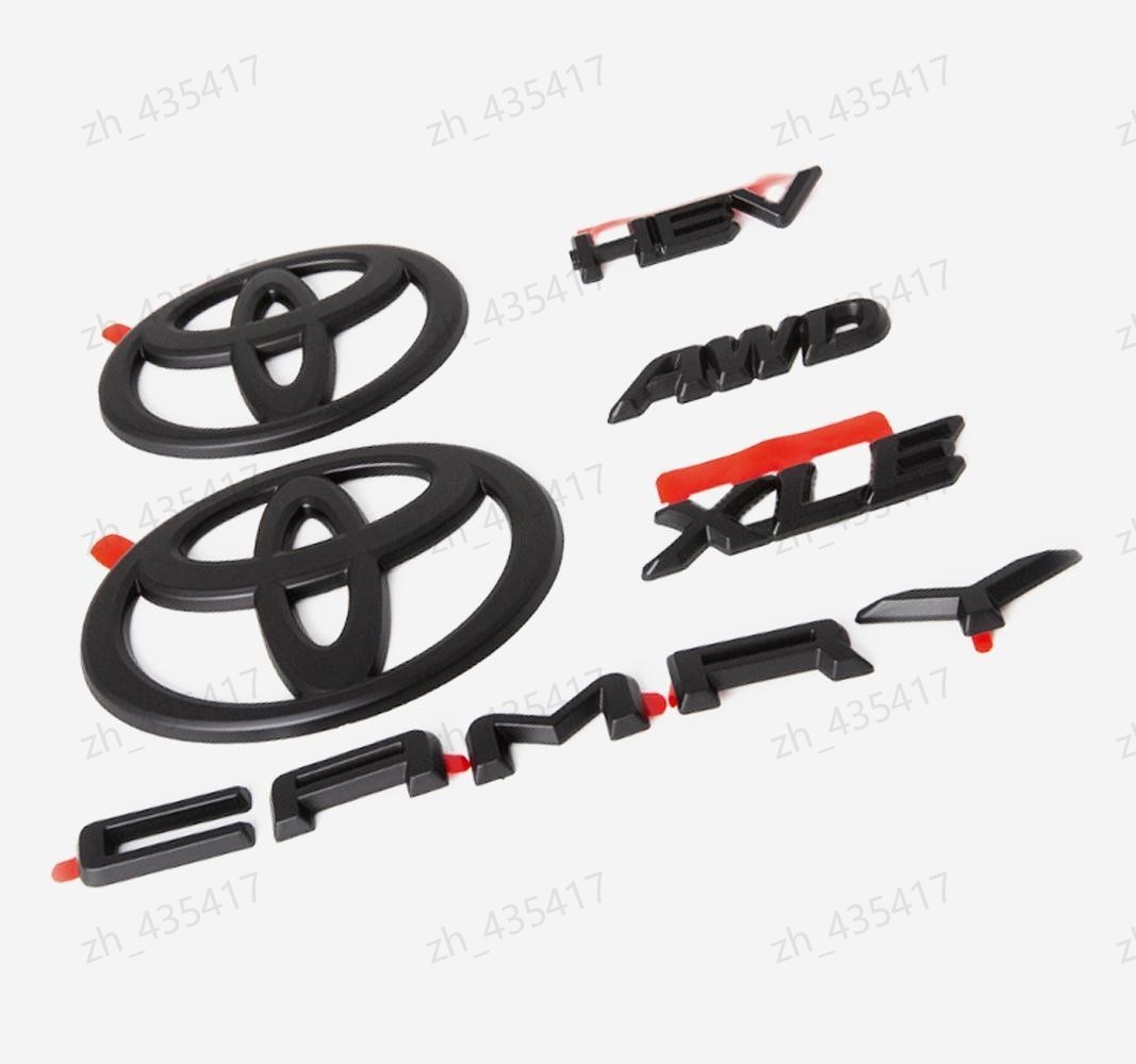 NEW TOYOTA 2025 2026 CAMRY HYBRID AWD XLE HEV BLACKOUT EMBLEM OVERLAY KITS SET