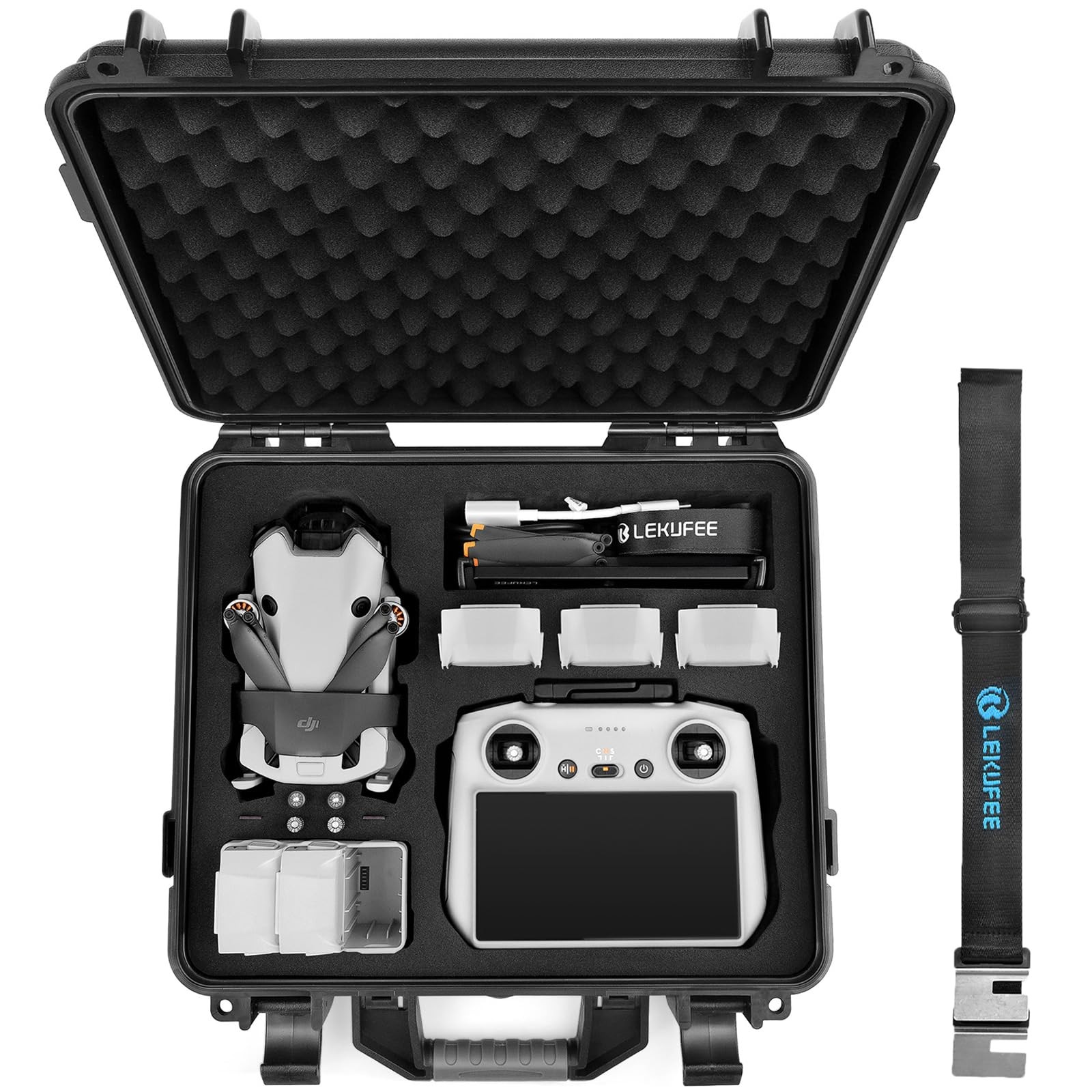 Waterproof Hard Carrying Case for DJI Mini 4 Pro/4/3 Pro/Mini 3,Fly More Comb...