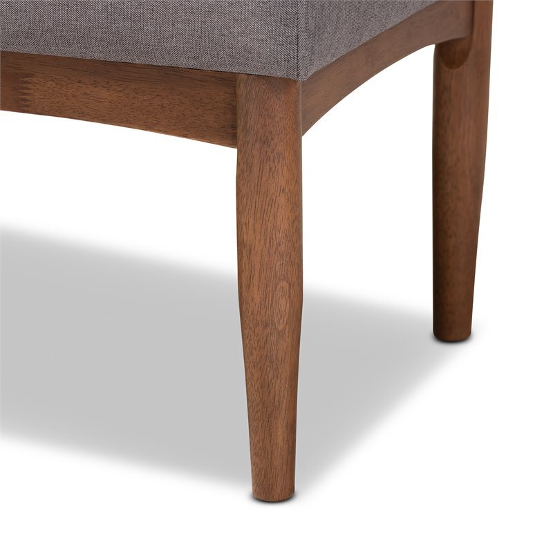 Baxton Studio Arvid Modern Fabric Upholstered Wood Dining Bench in Gray