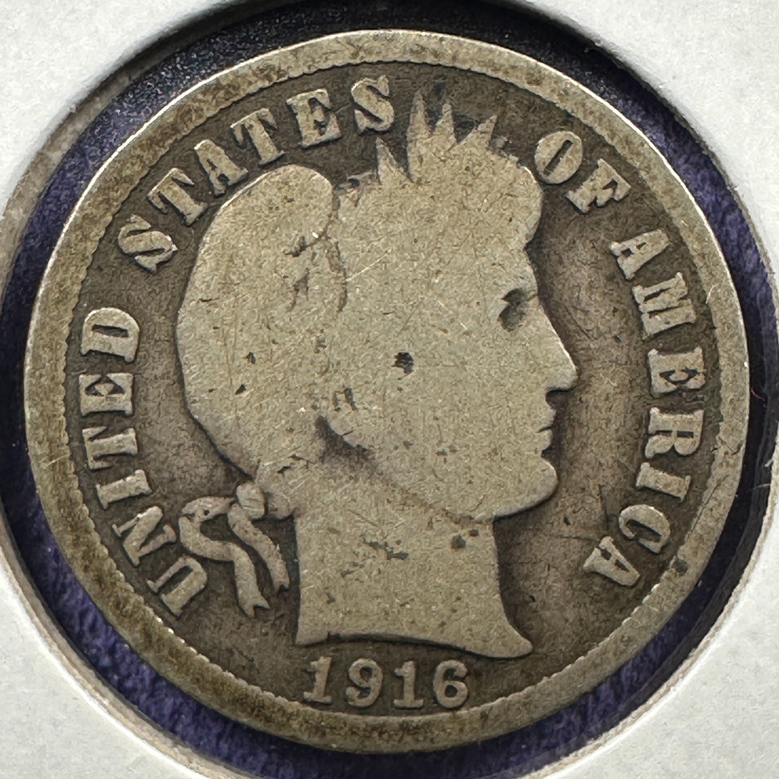 1916 10C Barber Dime (89171)