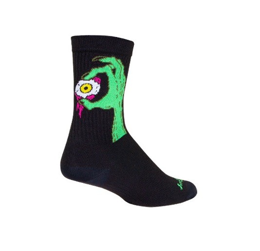 Socks - SockGuy - Stink Eye 6" Crew S/M Cycling/Running NEW Witch Zombie MEN