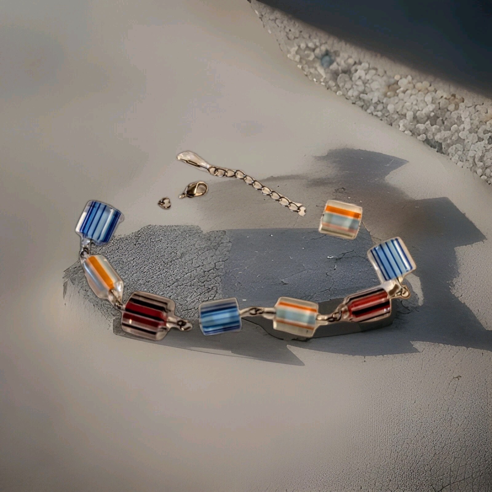 Glass Bead Bracelet Multicolor Artisan Made Stylish