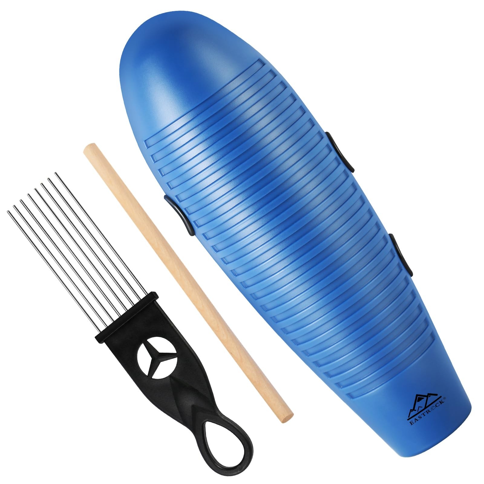 Guiro Instrument Fish Shaped Latin Percussion with Scrapers 13 Inch Steel