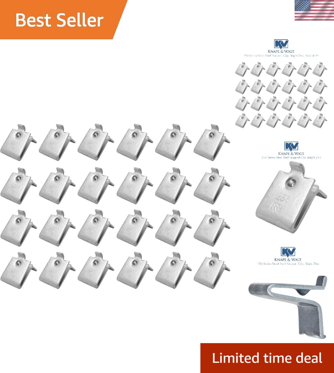 Durable Wall Mount Shelf Support Clips, 24-Piece Set - Perfect for Bookcases