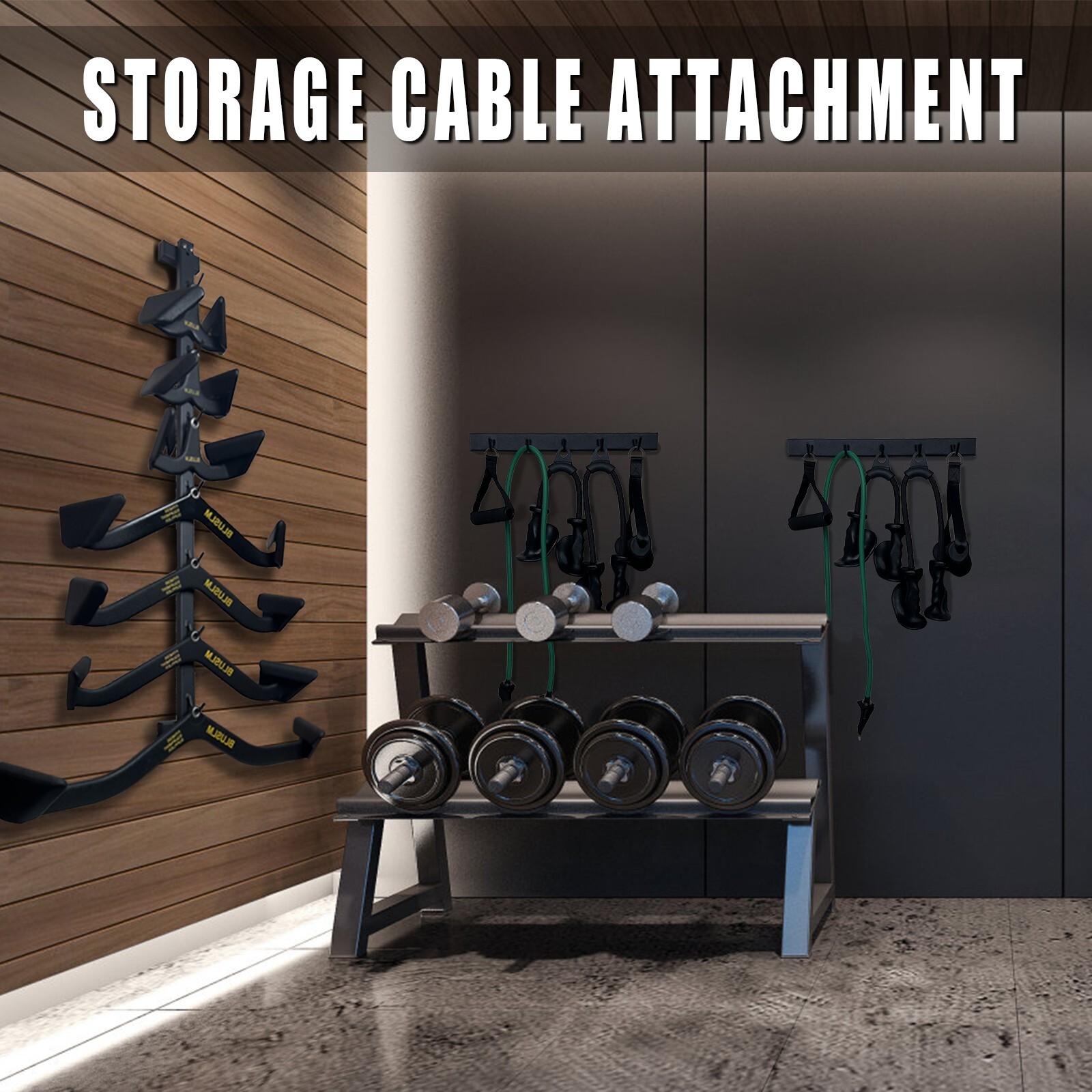 Storage Rack for Lat Pulldown Attachments Wall Mounted Lat Pull Down Bar for Gym