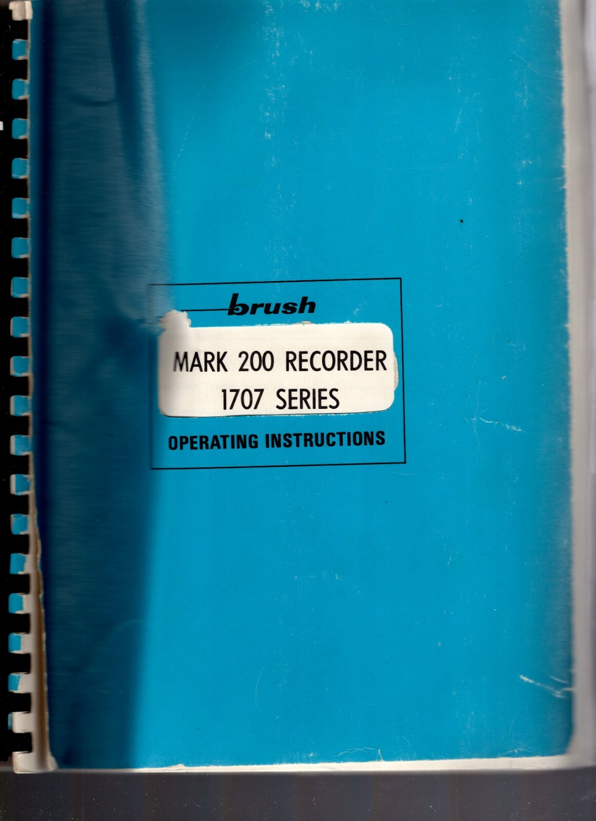 Original Brush Instruments Recorder Mark 200 1707 Series Operating Instructions
