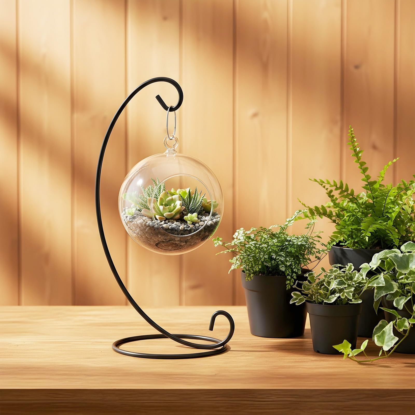 12 Pack Ornament Display Stands, 9.1 Inch Black Iron Hanging Hook Rack Holder...