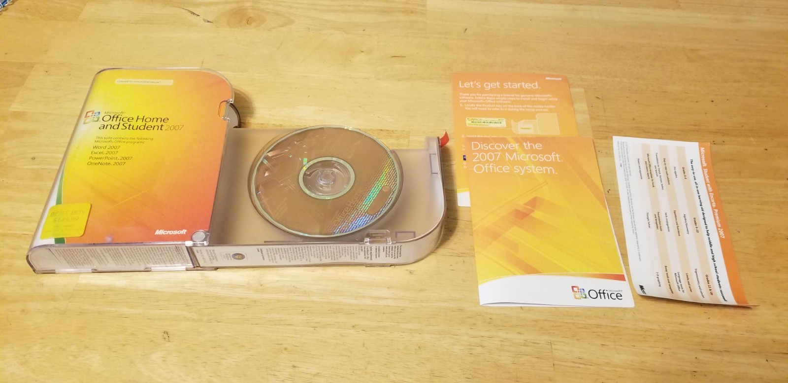 Microsoft MS Office Home and Student 2007 Word Excel PowerPoint OneNote W/ Key