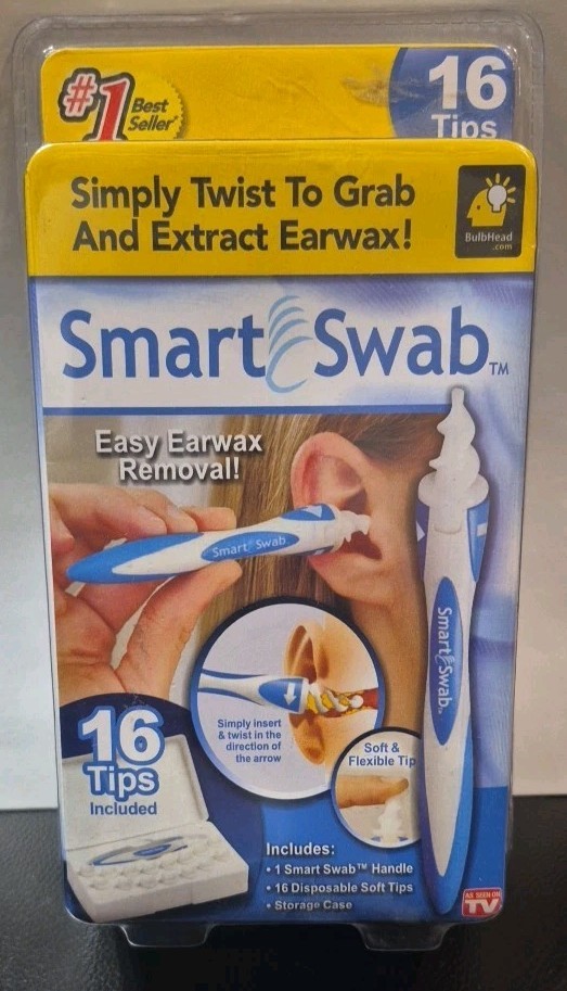 Smart Swab Soft Spiral Ear Cleaner Safe Ear Wax Removal Kit 16 Tips Included