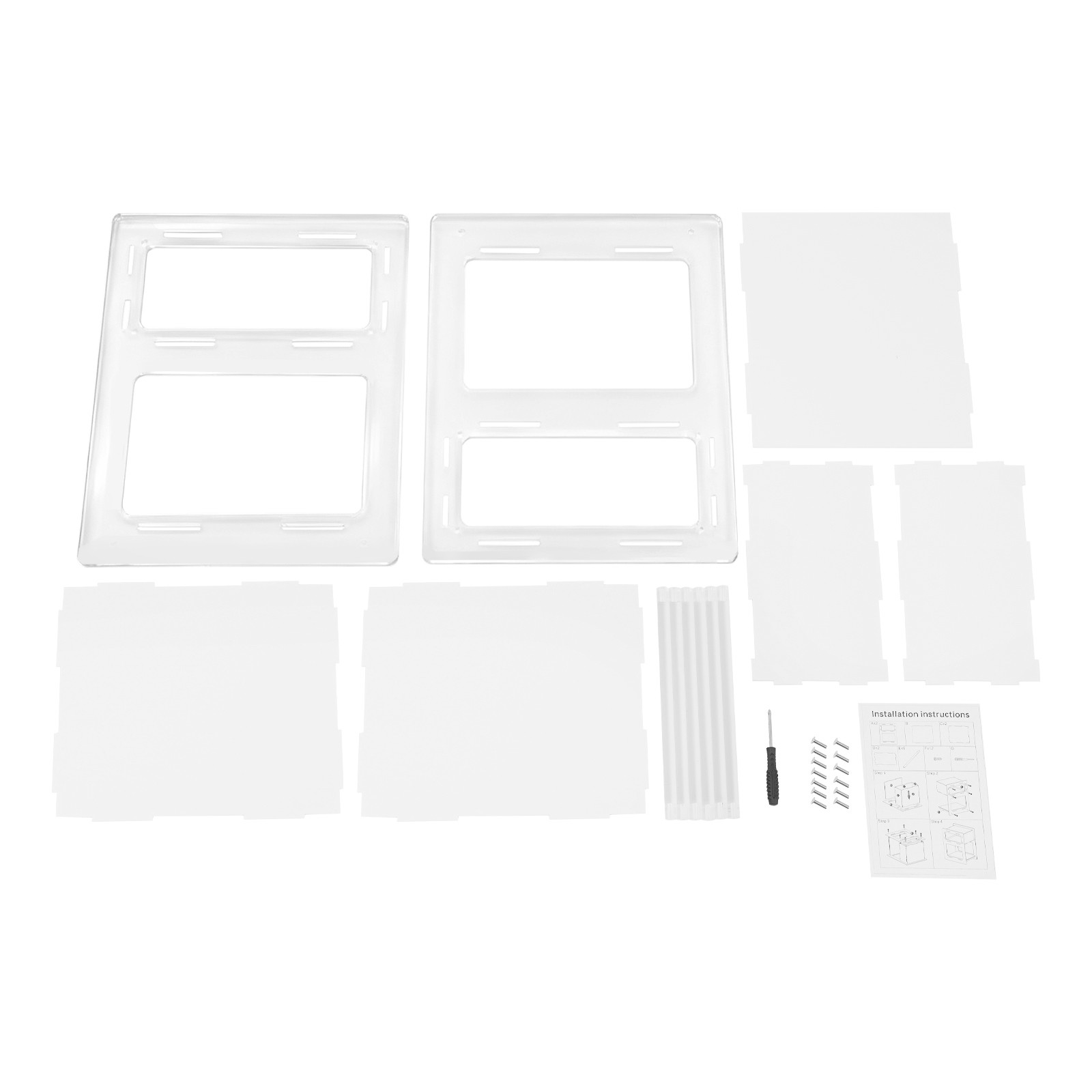 White Acrylic Side Table, Acrylic Nightstand, Rectangle Storage Shelf