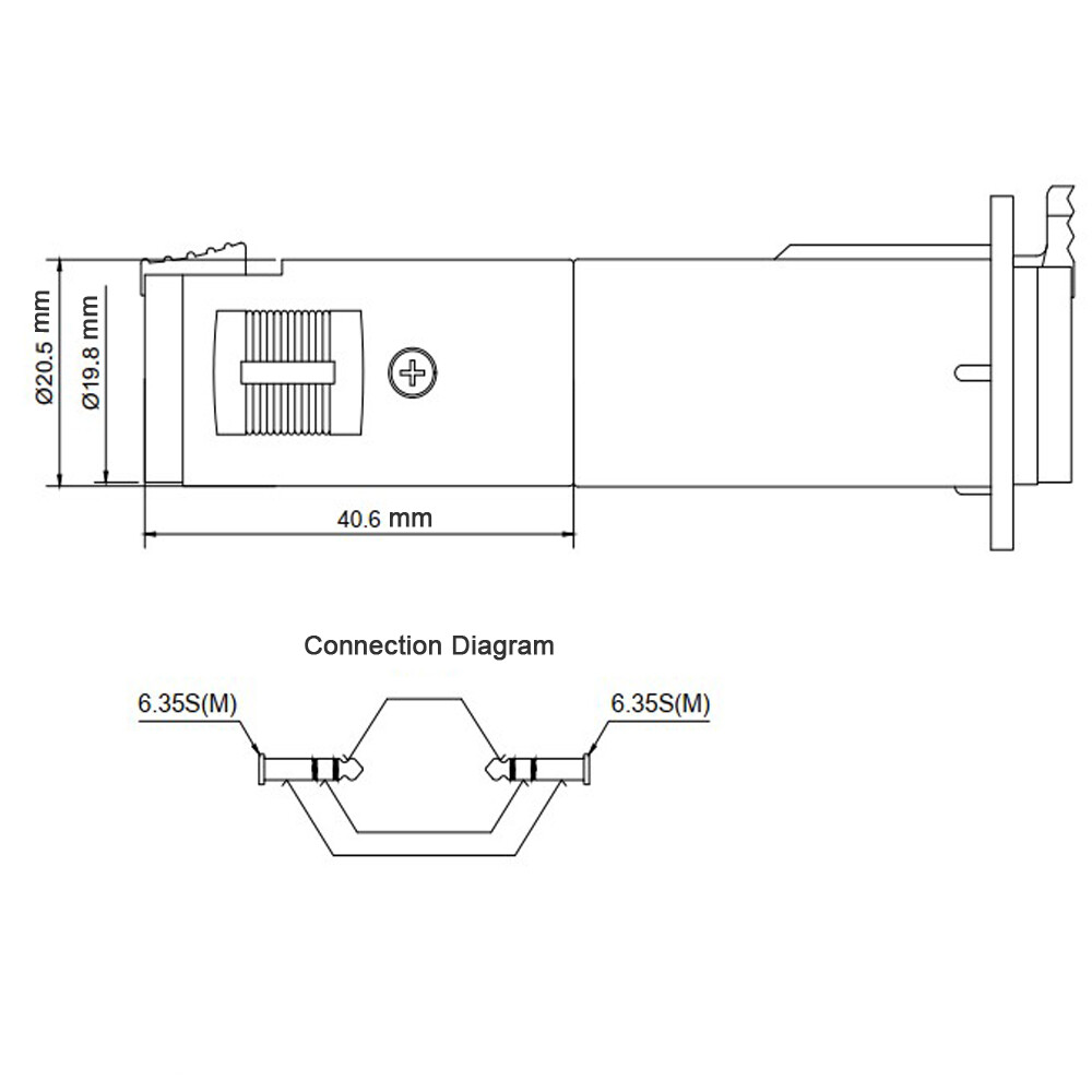 8x 1/4 TRS to TRS Female Audio Feed Thru Connector for D panel mounting