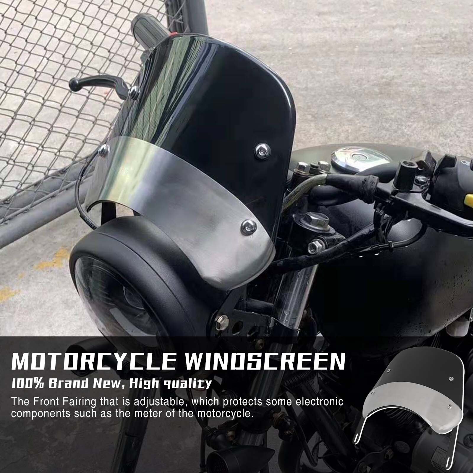 Motorcycle 5''-7" Round Headlight Windshield Windscreen For Victory High Ball