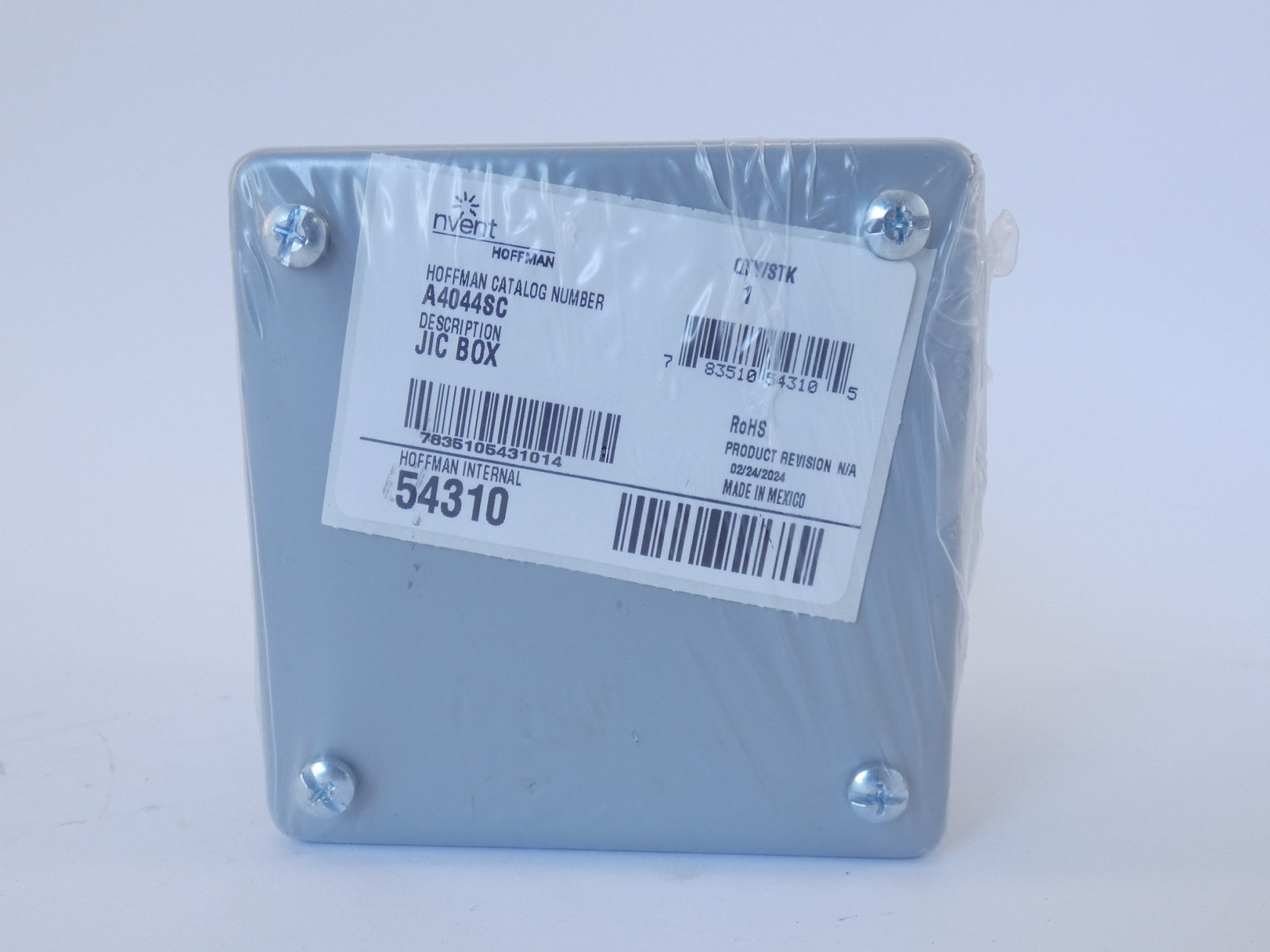 nVent Hoffman A4044SC Junction Enclosure Grey Gray 4 x 4 x 4" - NEW Surplus!