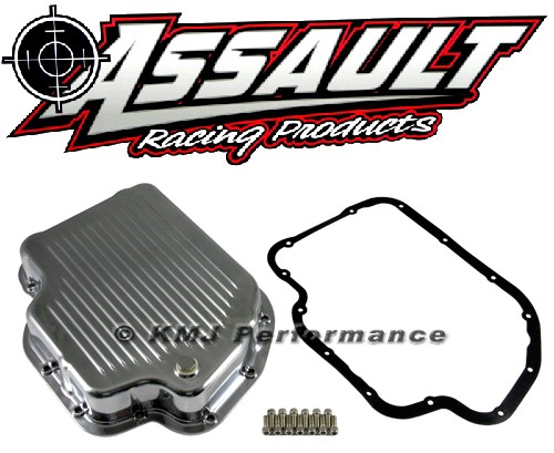 GM Chevy Turbo 400 Polished Aluminum Transmission Pan Kit Gasket Bolts - TH400