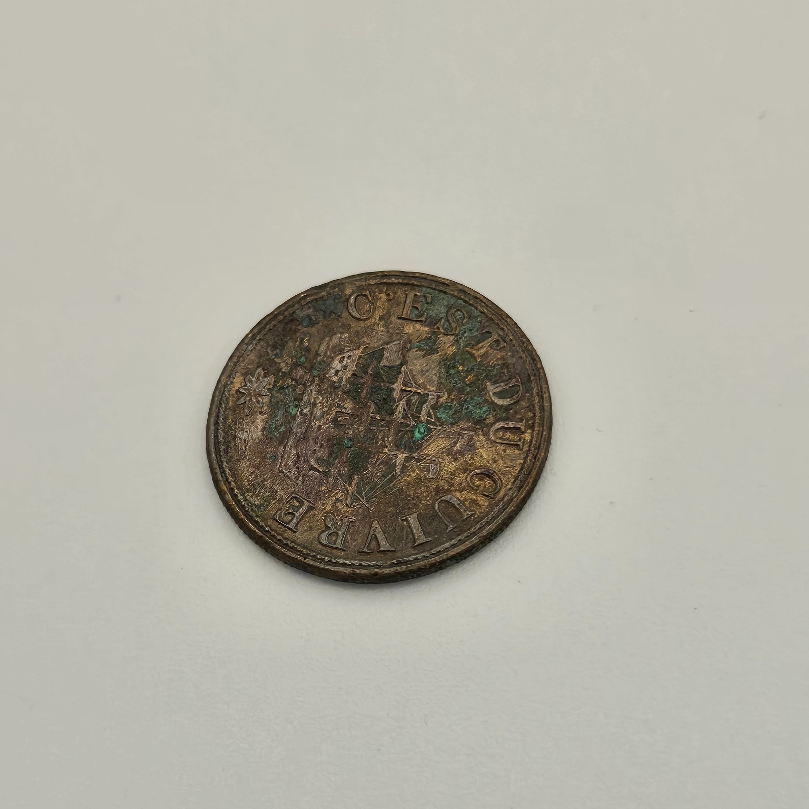 Original Rare 1820s Napoleon C’EST DU CUIVRE Ship Token Canadian Colonial Copper