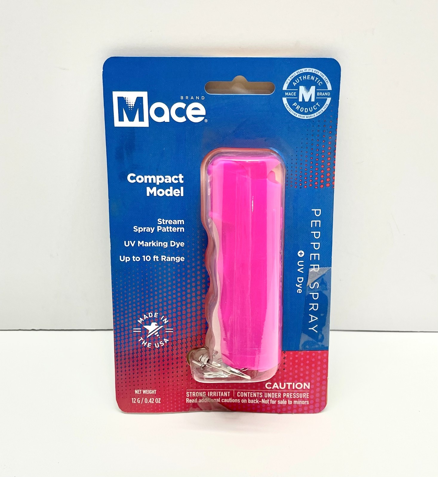 Mace Flip Top Compact Pepper Spray, 10ft Range, Pink, 80787