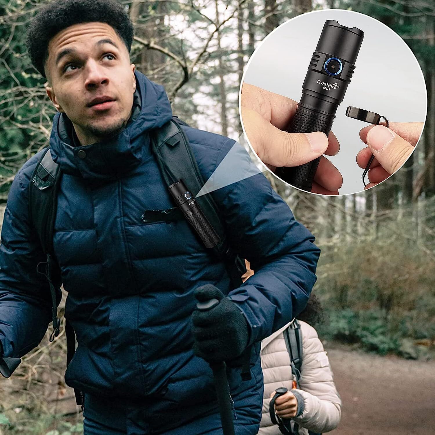 TrustFire MC5 3300Lumen W / Rechargeable EDC Flashlight Magnetic Waterproof US