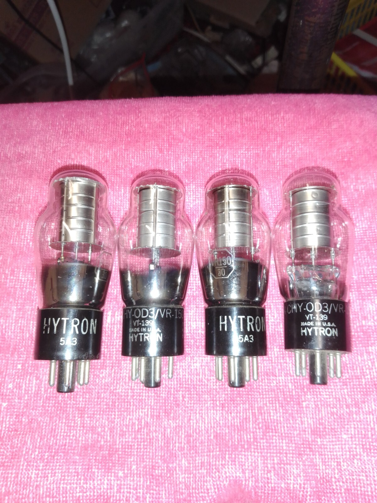 (4)  HYTRON JAN-CHY 0D3 / VR-150 VT-139 TUBES f/ HAM RADIO / AUDIO - TV7 TESTED