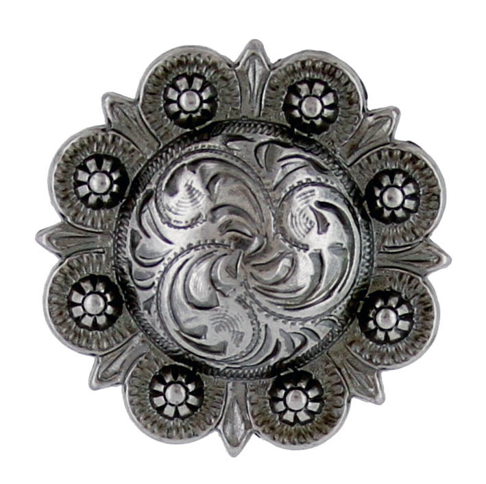 WESTERN SADDLE HORSE TACK ANTIQUE ENGRAVED BERRY CONCHOS screw back Multi size