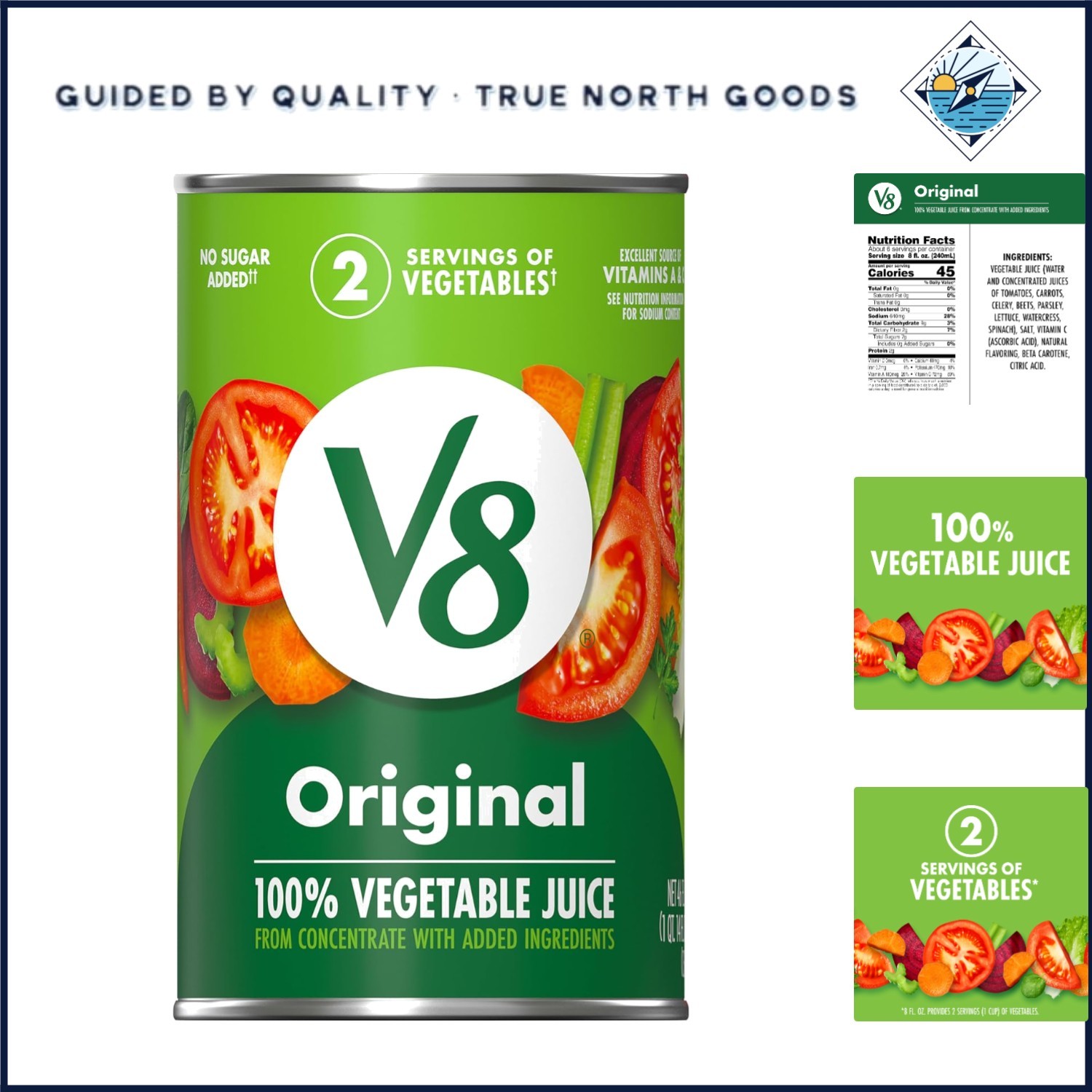 Vegetable Juice 46 Fl Oz Can, Low Calorie & No Artificial Colors