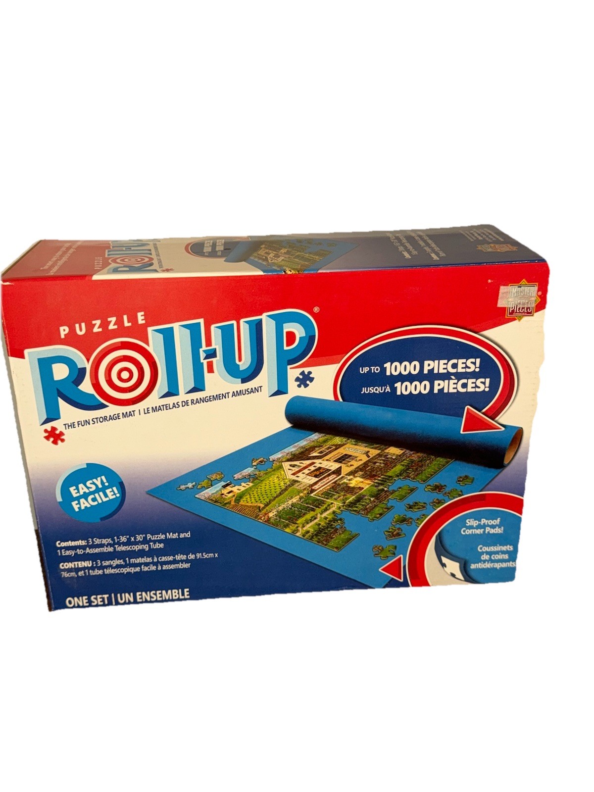 PUZZLE ROLL-UP Mat 1000 pieces 36” X 30” Felt & Tube with Straps 100% COMPLETE