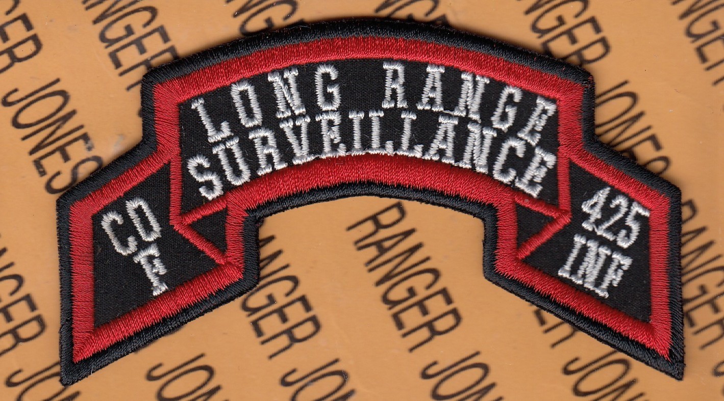 US Army Co F 425 Infantry MI ARNG LRS AIRBORNE RANGER ~4" scroll patch c/e