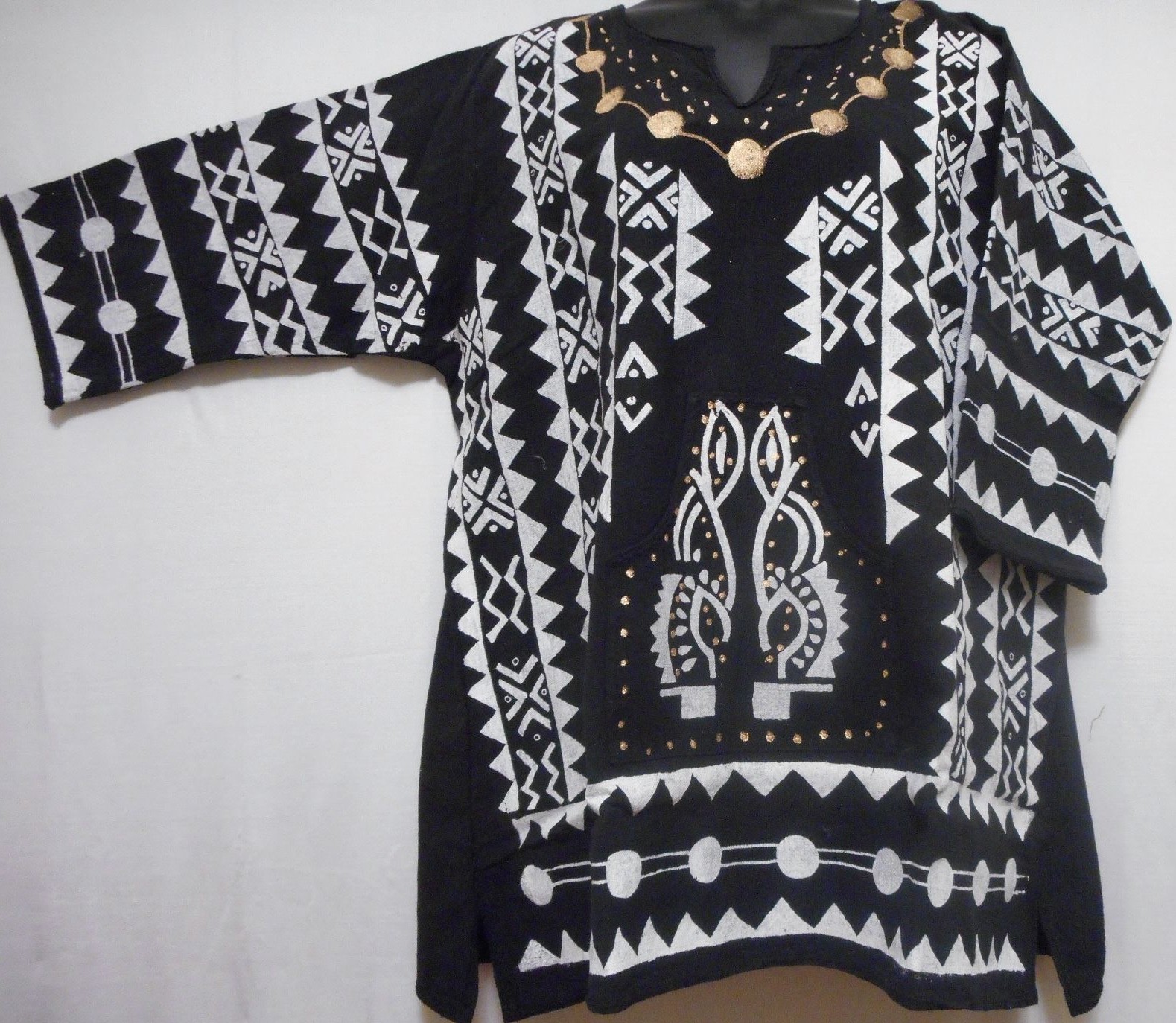 Men women Mud cloth Vintage dashiki Shirt African Blouse Organic Cotton One Size