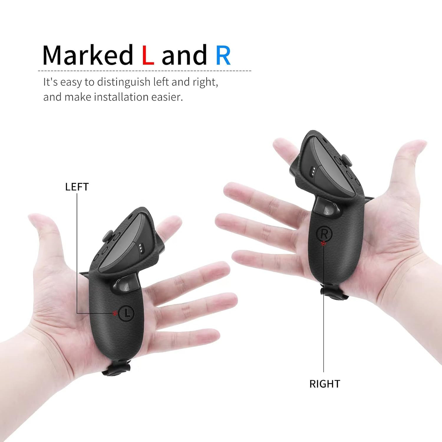 Silicone Grips for Meta Quest Pro Controllers (Black) | Come with PU Leather Cus