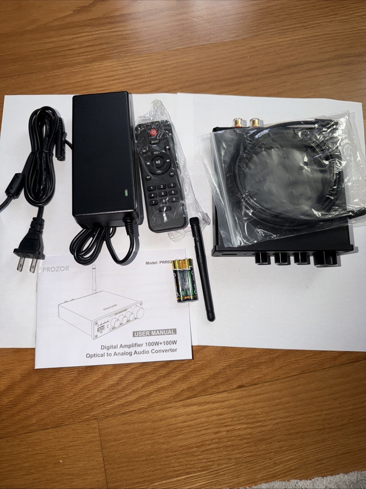 PROZOR Audio Bluetooth Amplifier with BT 5.0 Optical Coaxial RCA USB Input 100W