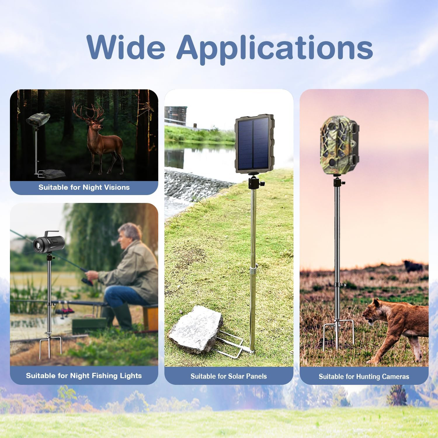 1 Pack Trail & Game Camera Stand Thick Foldable Stainless Steel Bracket 360° Adj
