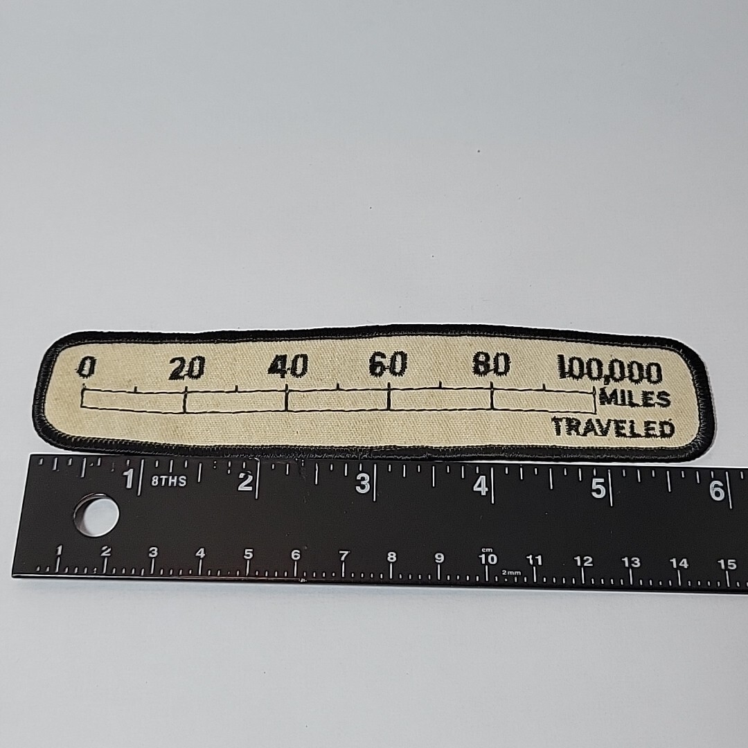 Motorcycle Biker 100,000 Miles Traveled Club 6” Long Scale Embroidered Patch