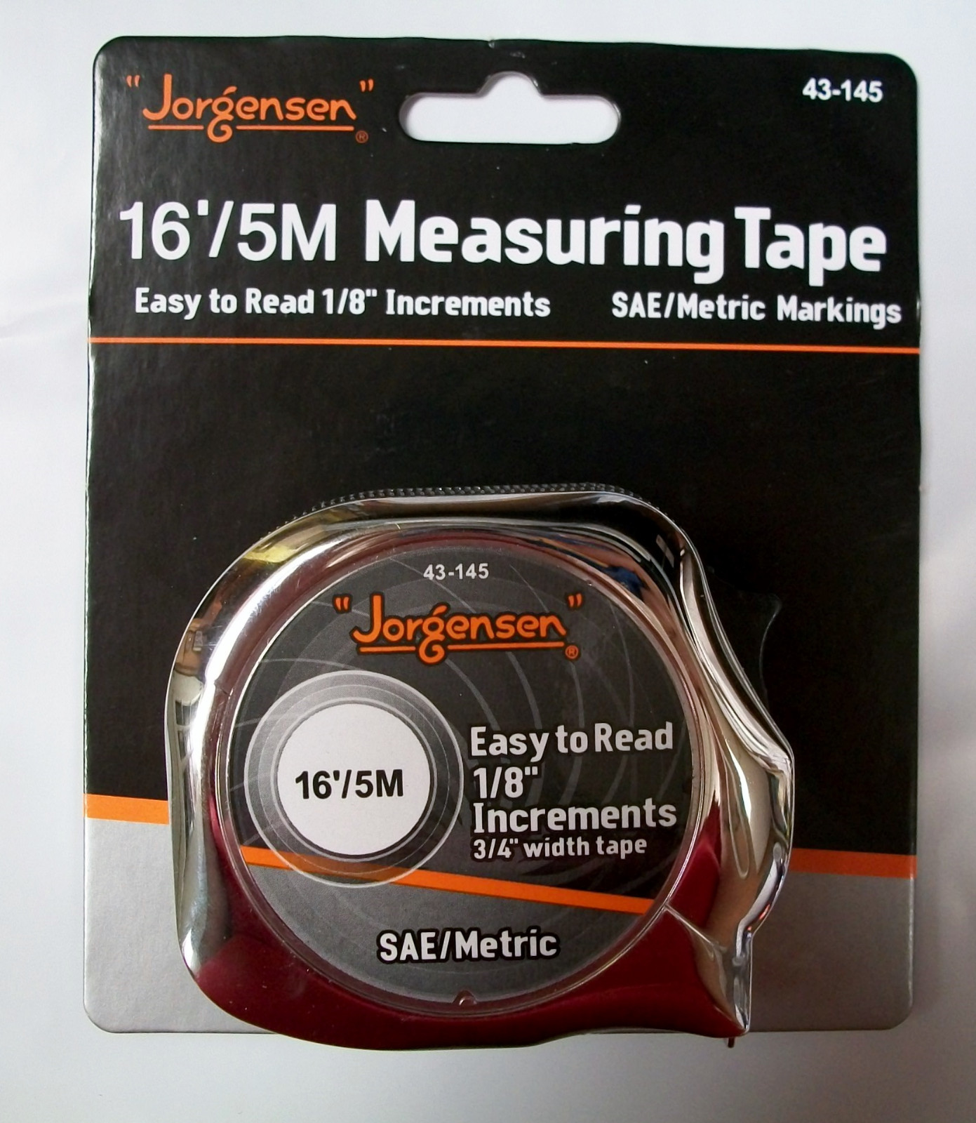 16' / 5m English & Metric Tape Measure, 3/4" Blade, Jorgensen, Lot of 1