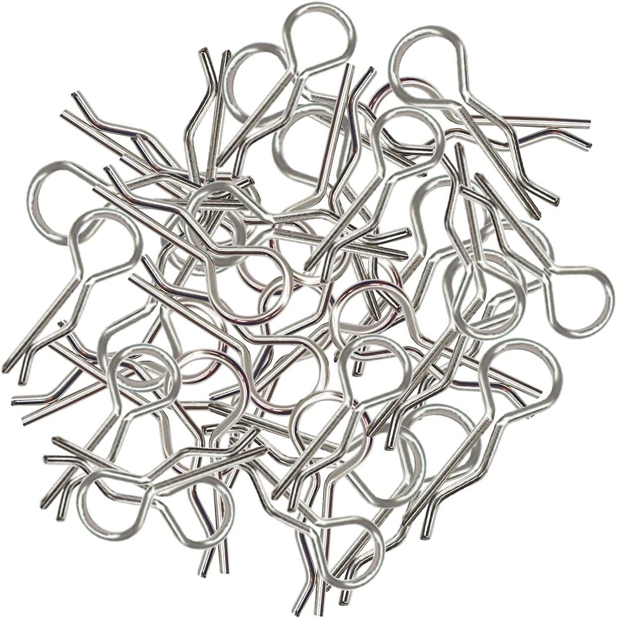 100pcs RC Body Clips Bent Springy R Pins Bent for All 1/8 1/10 1/12 Car Truck