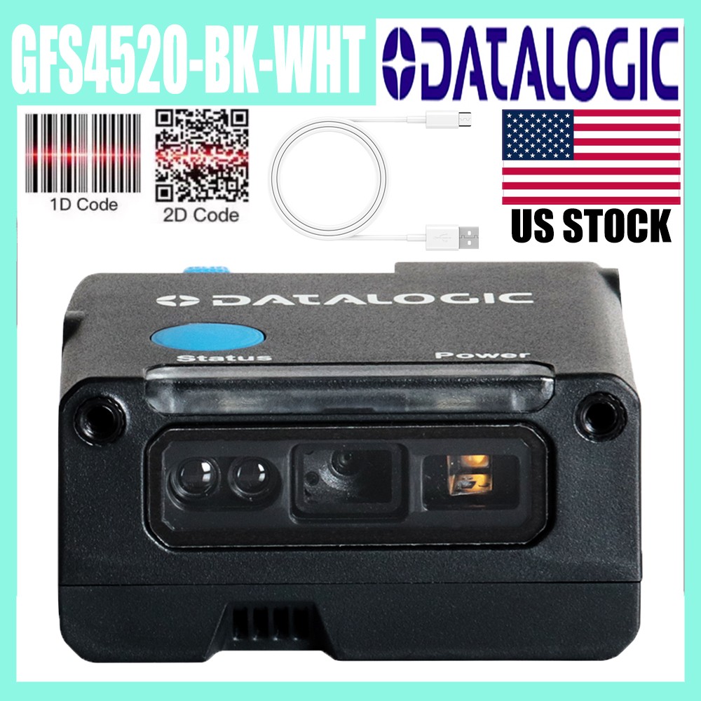 Datalogic Gryphon GFS4520-BK-WHT USB Fixed Mount 1D 2D Barcode Scanner w/ Cable