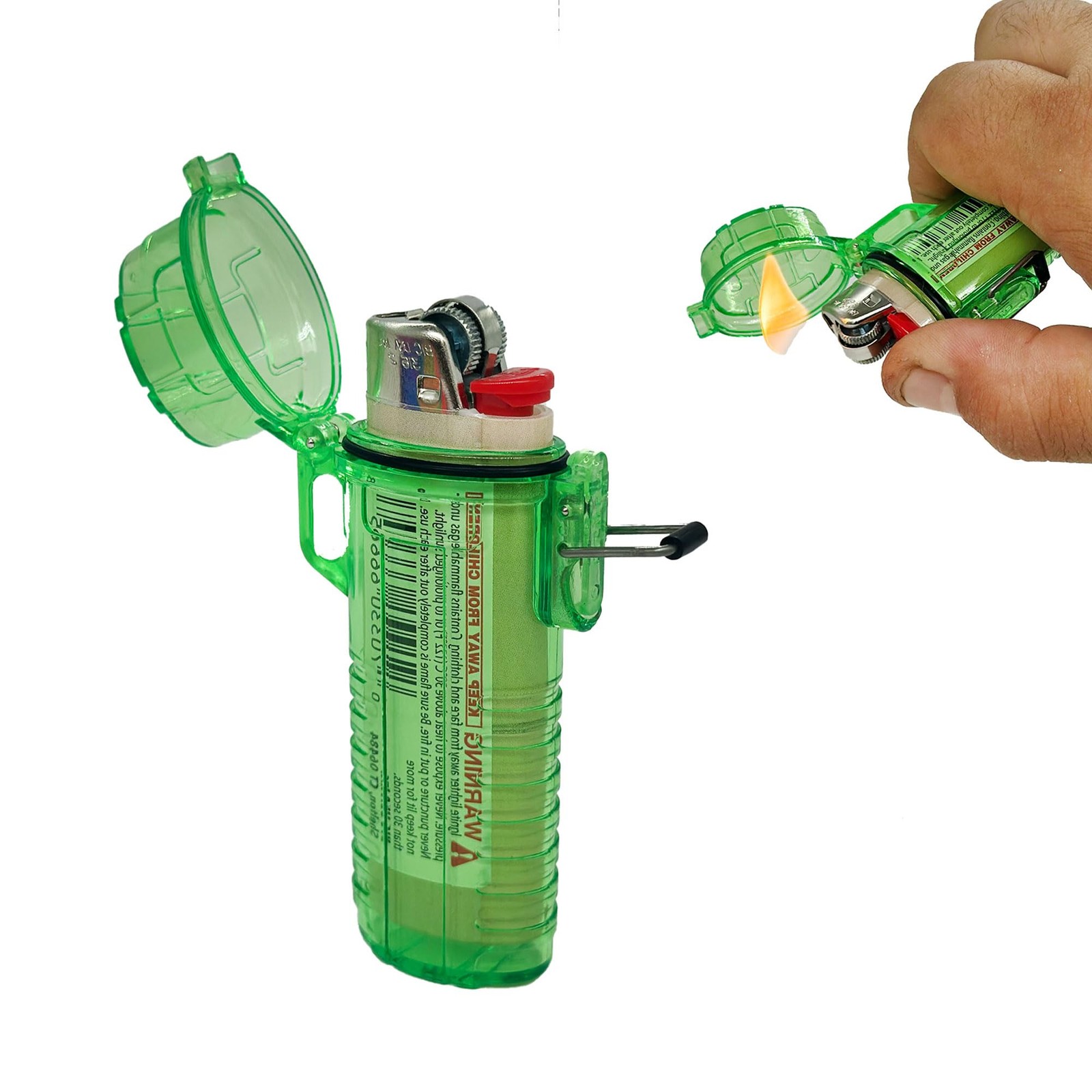 Waterproof Lighter Case- Case for Bic, Outdoor (Variety Colors) (Green)