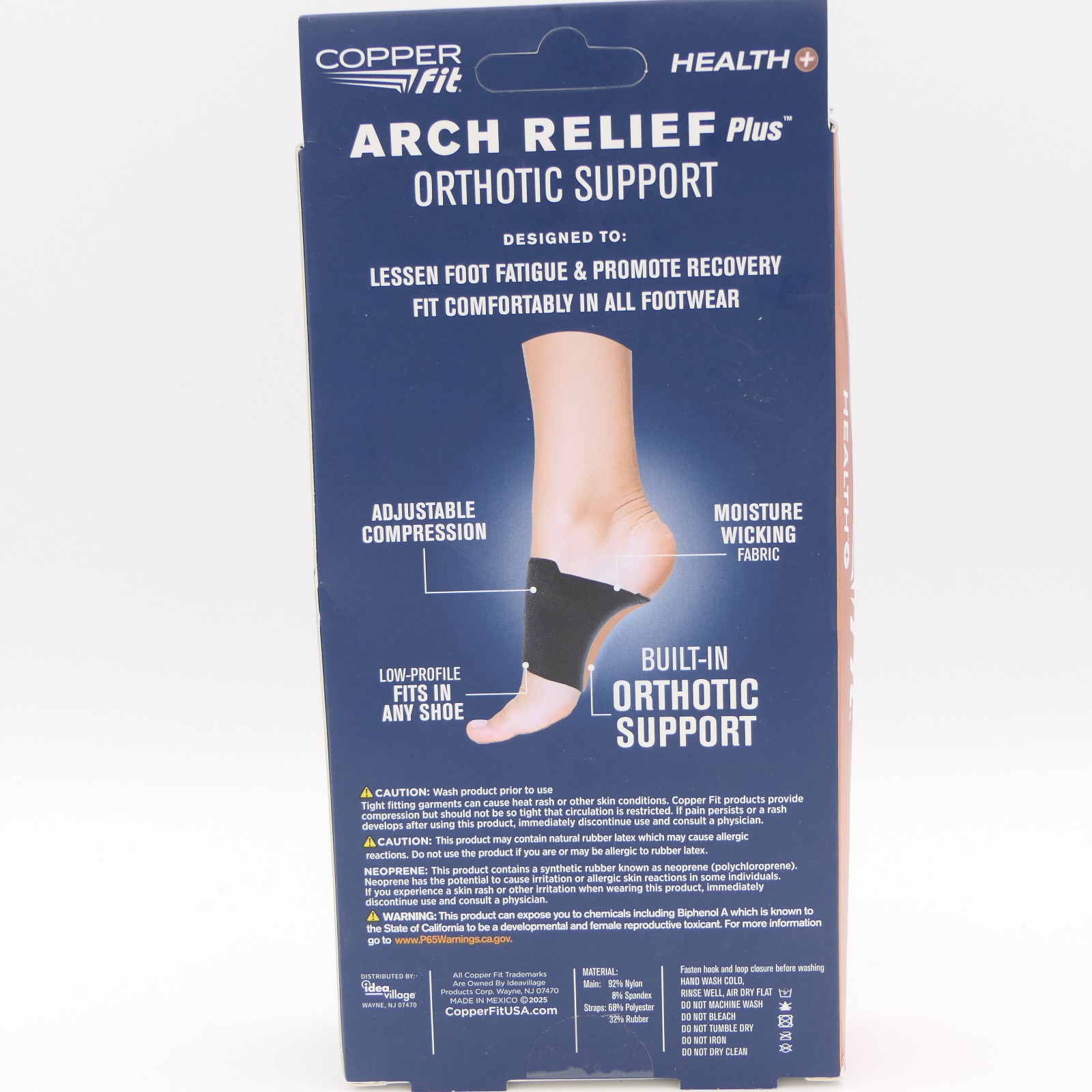 Copper Fit Health+ Arch Relief Plus Orthotic Support 1 Pair One Size Fits Most