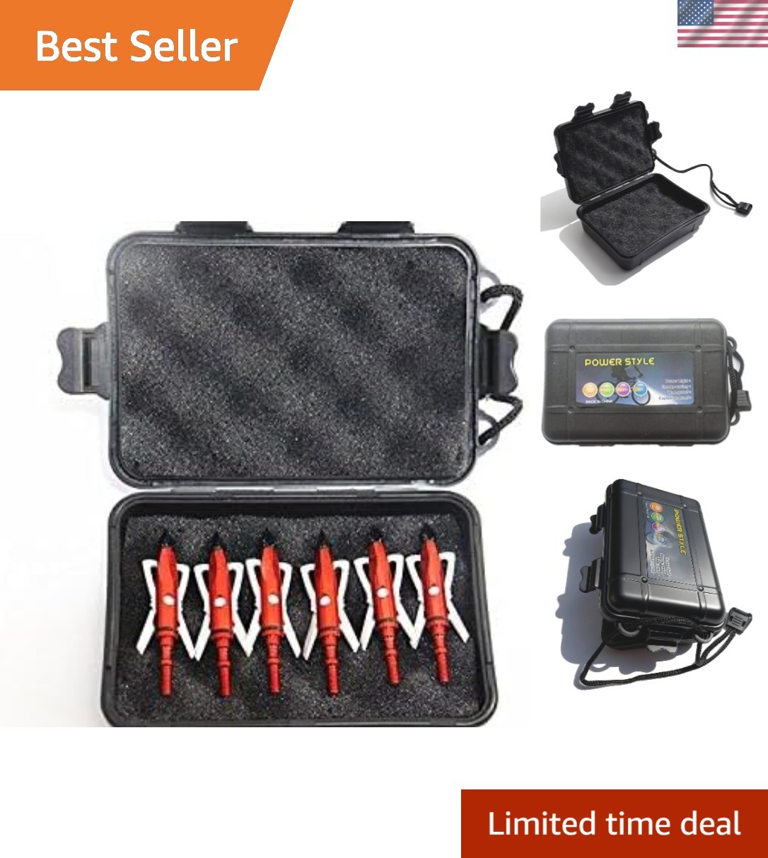 Portable Broadhead Case for 6 Arrowheads - Dust & Water Resistant Design