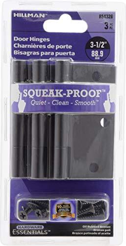 Hardware Essentials 854326 Square Corner Squeak-Proof Door Hinges 3-1/2 inch ...