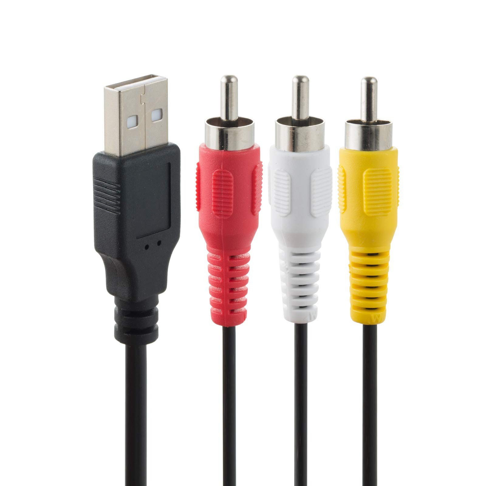 Herfair USB to RCA Cable, 4.9ft, A 2.0 Male 3 3