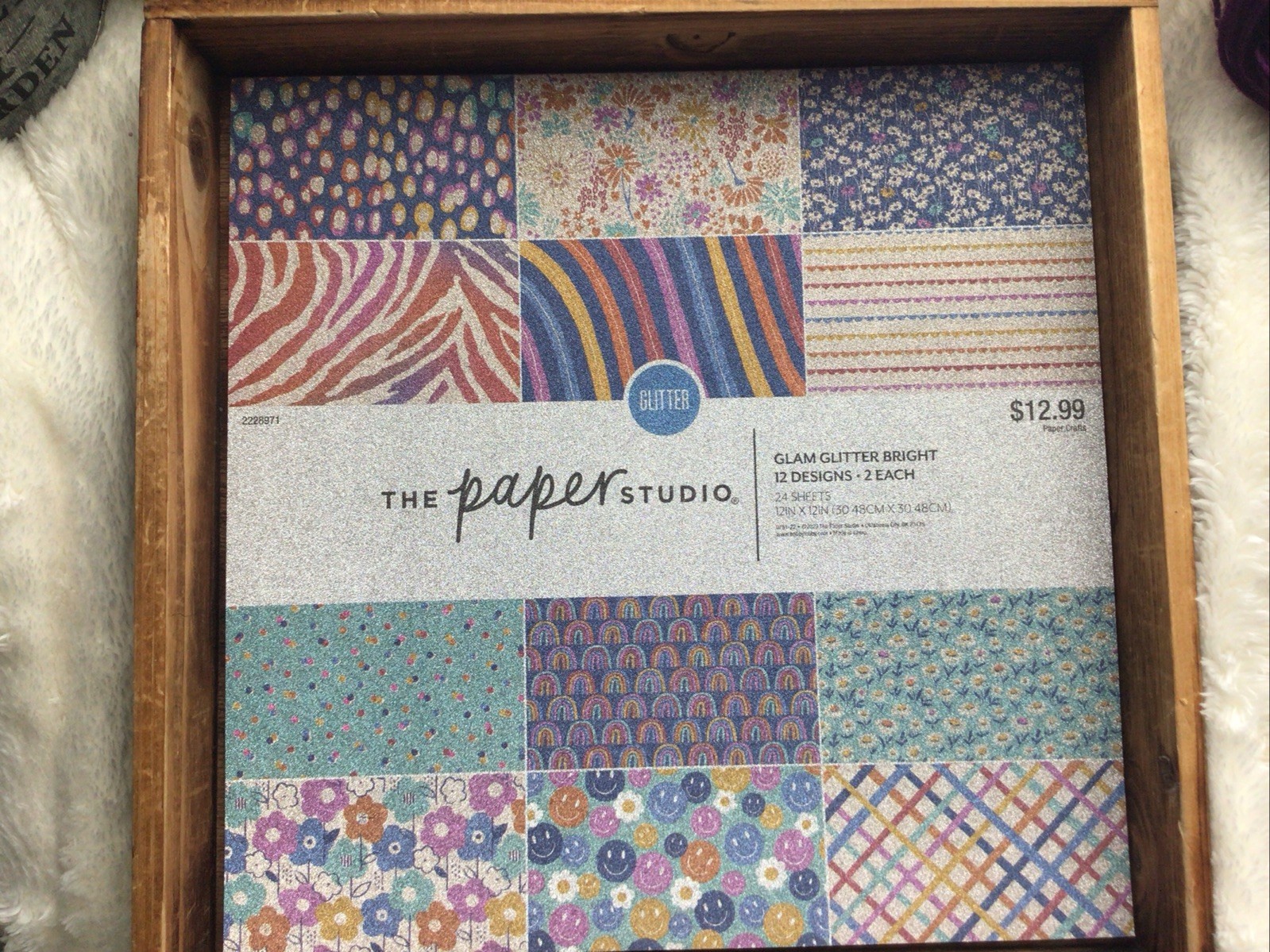 NEW! The Paper Studio-Glam Glitter Bright/12 in X 12 in/12 Designs-2 Each