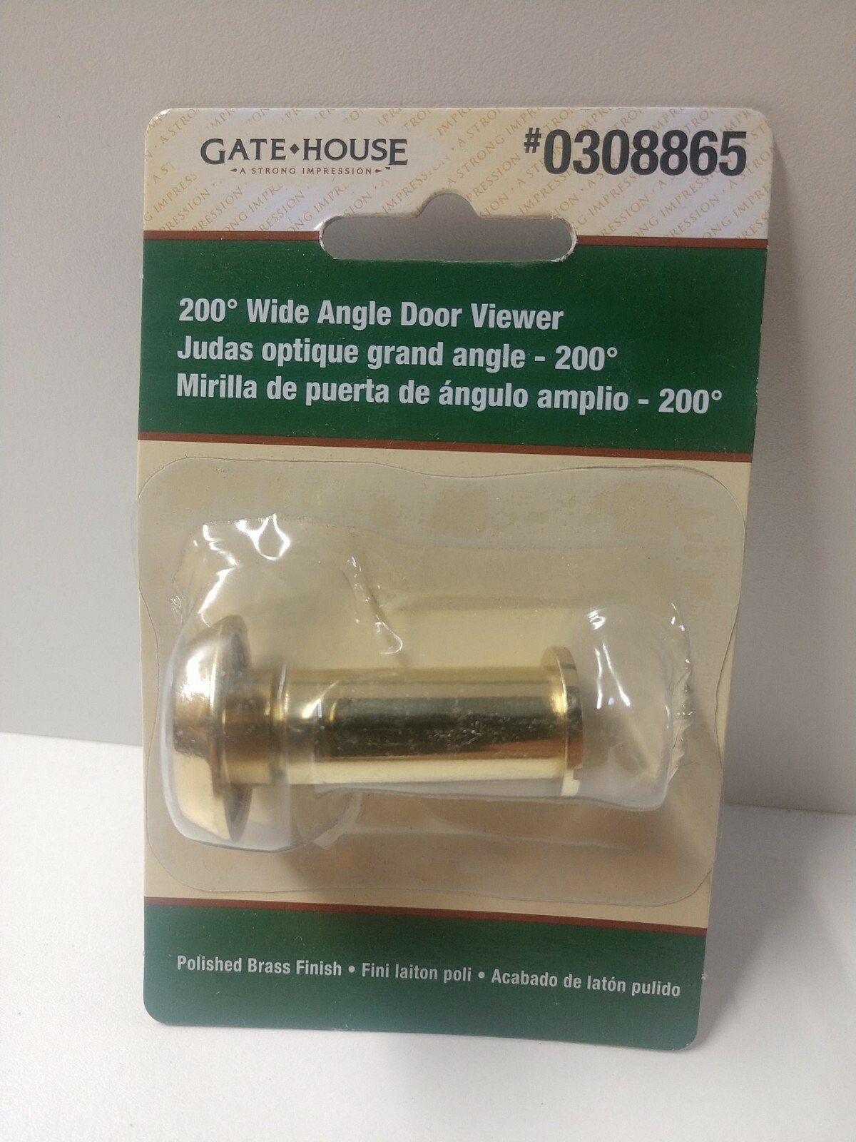 Gatehouse 200 Degree Wide Angle Door Viewer Polished Brass Finish #0308865