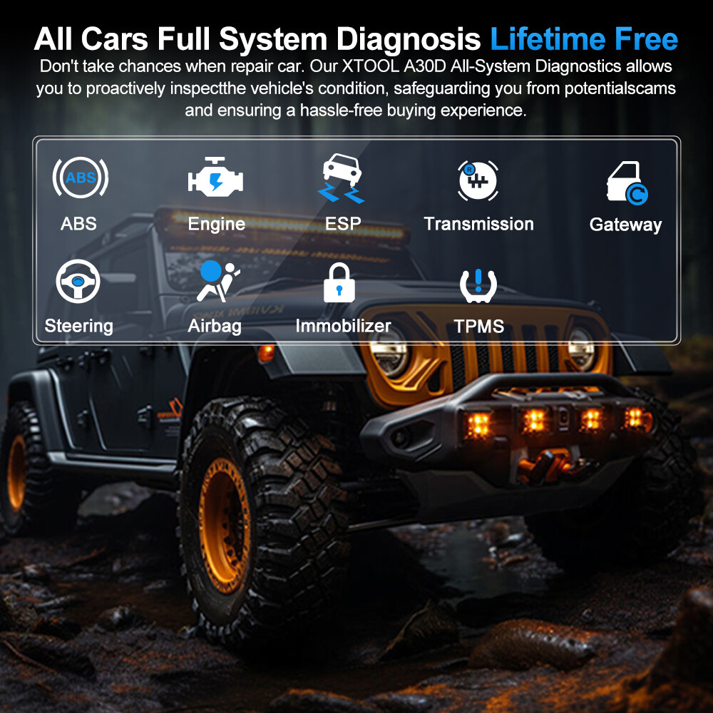 XTOOL A30D Auto OBD2 Scanner Bluetooth Bidirectional Full System Diagnostic Tool