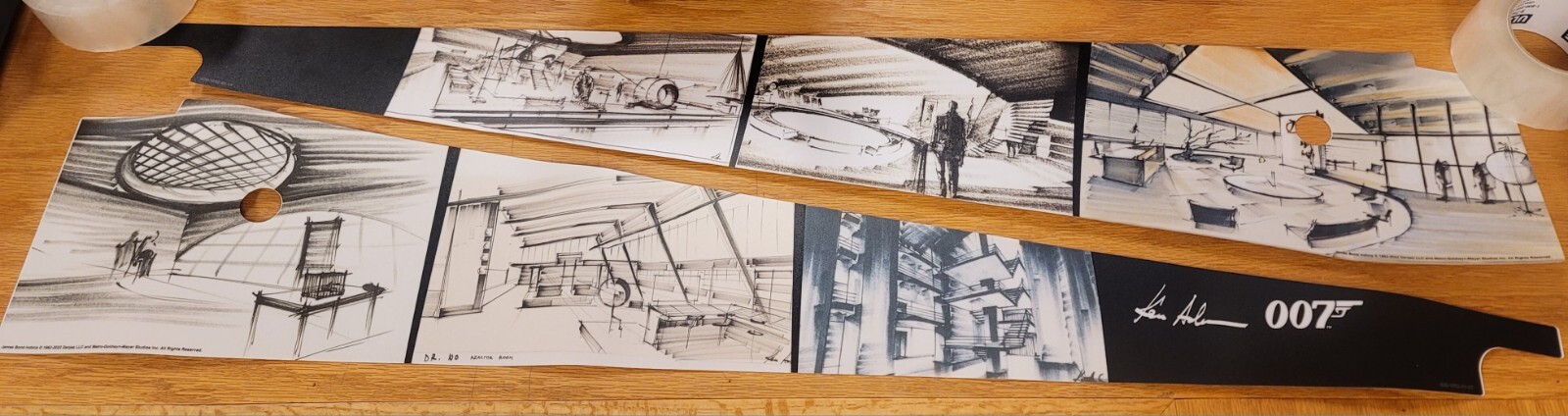 Official Stern James Bond 007 Inside Art Blades - Pinball Machine Panel Art