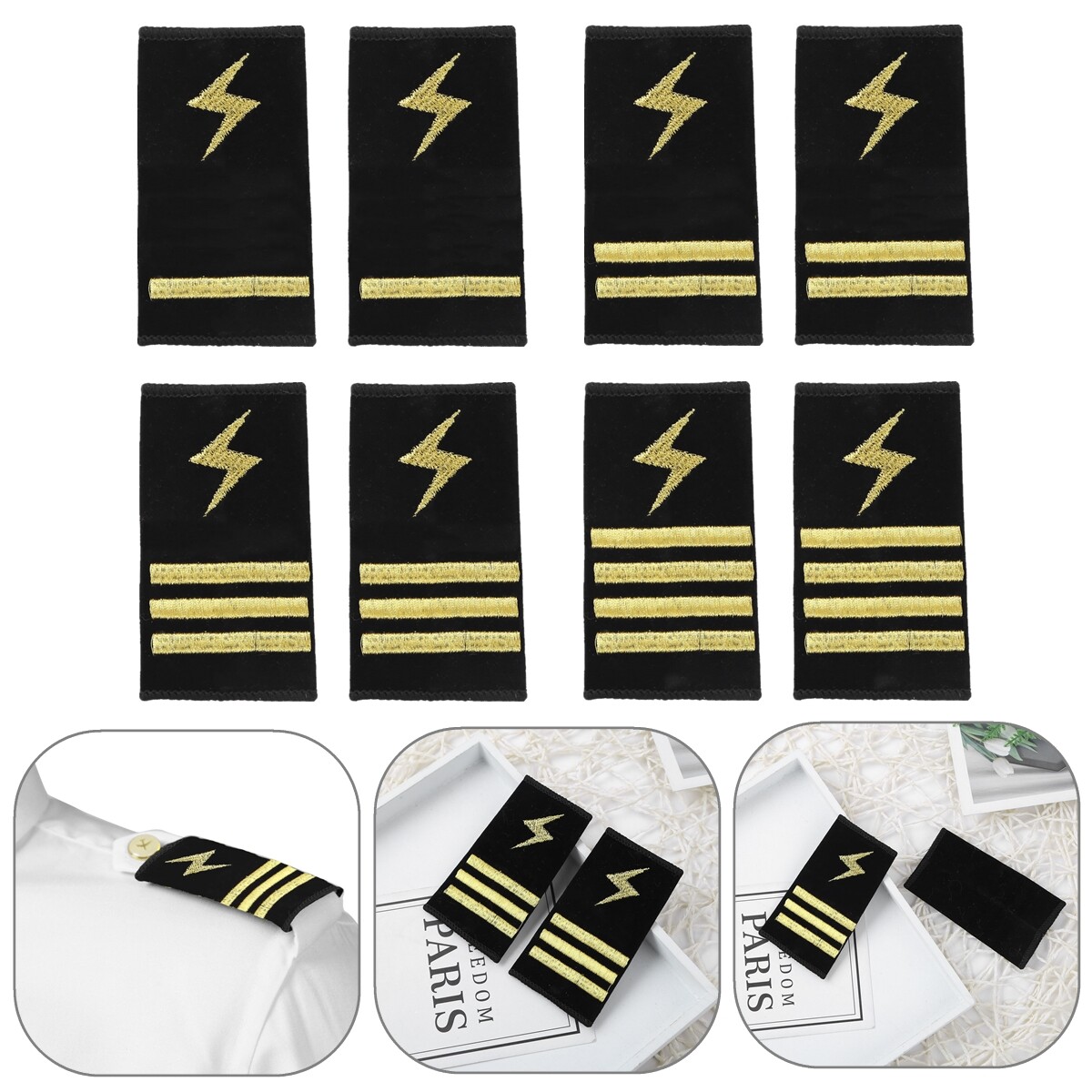 1 Pairs Professional Pilot Uniform Epaulets Pilot Epaulette Sliders