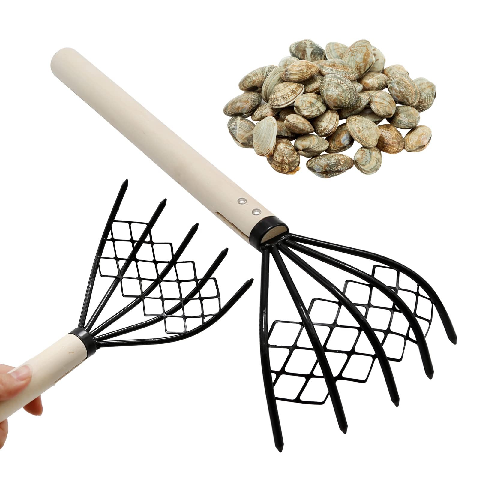 Vkinman 2 Pcs Claw Rake Clam Scraper Tool for Beach Clamming Shell Digger, St...