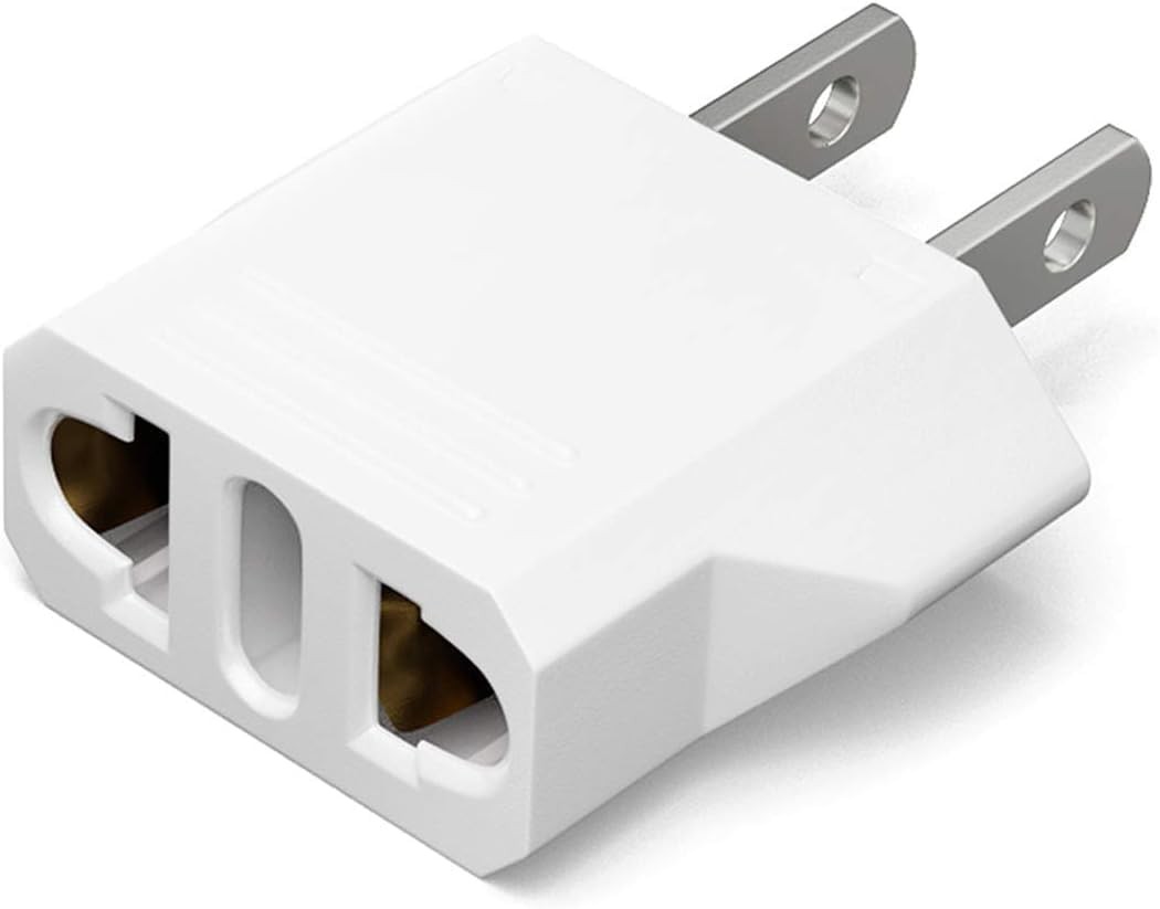 Small European to American Outlet Plug Adapter, EU to US Adapter, Universal I...