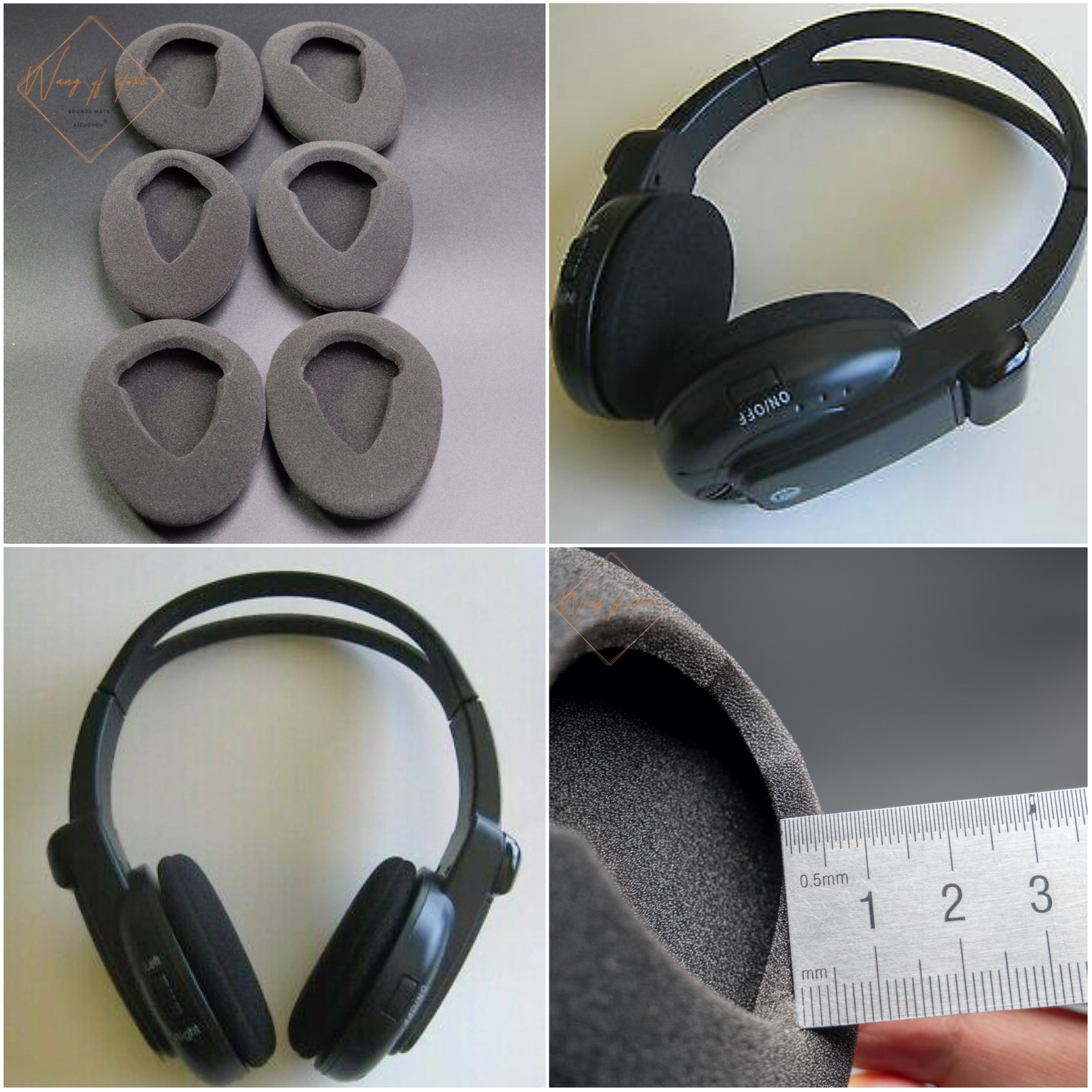 Foam Cushoin Ear Pads For Infiniti QX60 QX80 DVD Wireless Headphones Headsets
