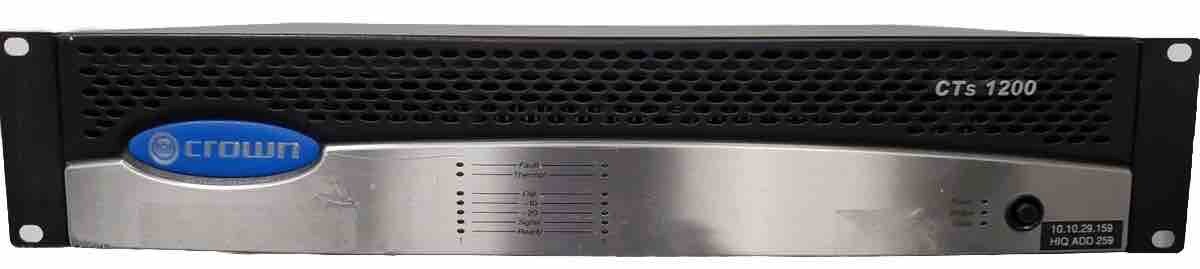 Crown Audio CTs-1200 Two-Channel Power Amplifier w/ Pip-Lite HiQnet WORKS! NICE