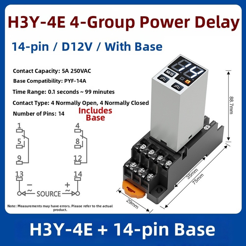 For H3Y-4 Matching Digital Time Relay On-Delay Control 12VDC 24VDC 220VAC