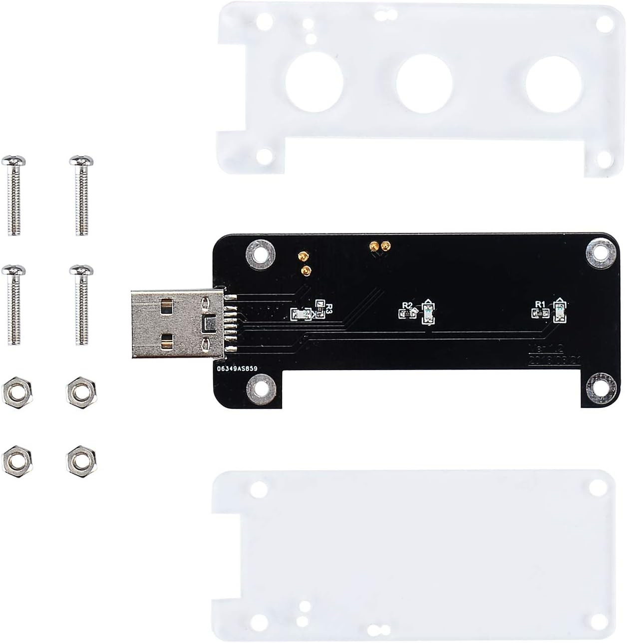 USB Dongle Expansion Breakout Module Kit for Raspberry Pi Zero/W， Both Front & B